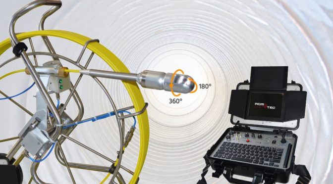 Cámara cctv rotatoria para Inspección de redes de tuberías y conductos